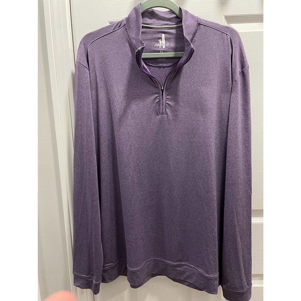 Johnnie O Shirt 1/4 Zip Pullover Mens XL Purple And Gray Lightweight